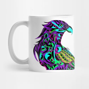 mecha peregrine falcon halcon ecopop in mexican techno organic tribal totonac patterns Mug